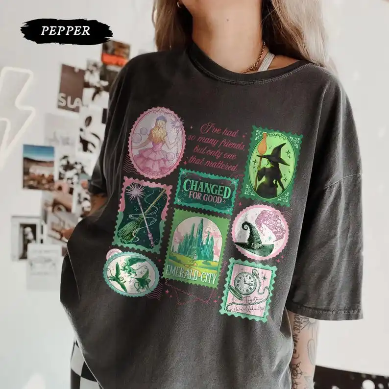 Wicked Changed For Good Shirt, Wizard Defying Gravity Tee, Retro Pink Green Musical Shirt, Broomstick Magic Wand Gift Shirt