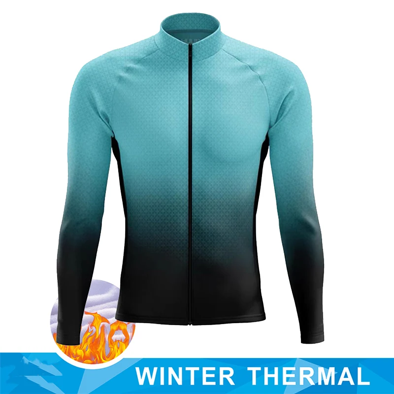 Team 2024 Heren Wielertrui Winter Thermische Fleece Lange Mouw MTB Fiets Warme Jas Racefiets MTB Kleding Outdoor Sportkleding