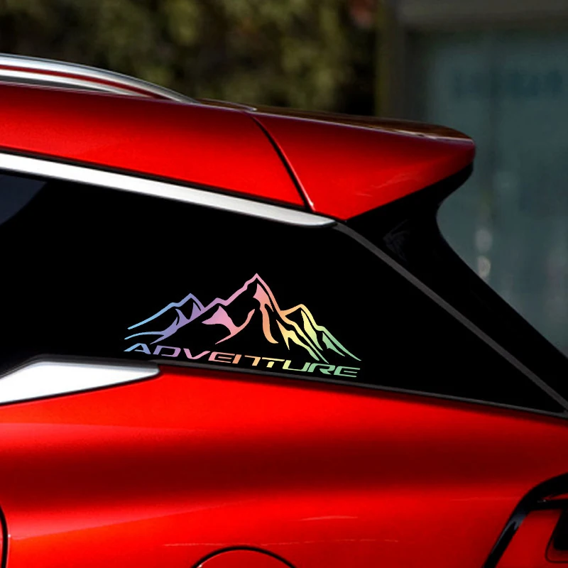● Mountain Adventurer Reflective Car Stickers Truck Automobile Decal Funny Vinyl Vehicle Decor Motorbike Travel Cross-Country