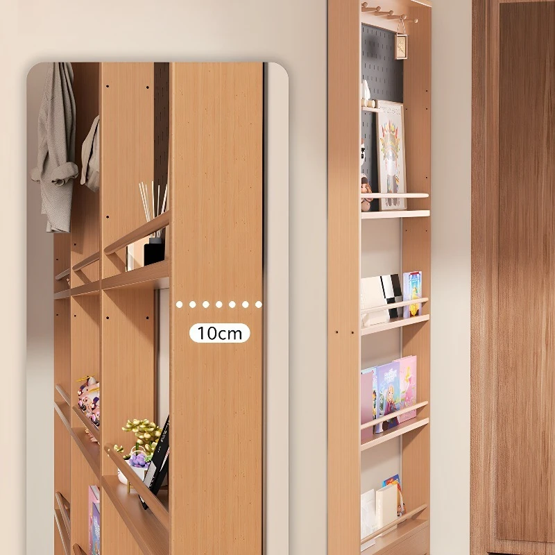 For Solid Wood Picture Book Rack, Multi-layer Shelf Behind The Door, Integrated Non-punching Bookshelf, Wall-mounted Storage