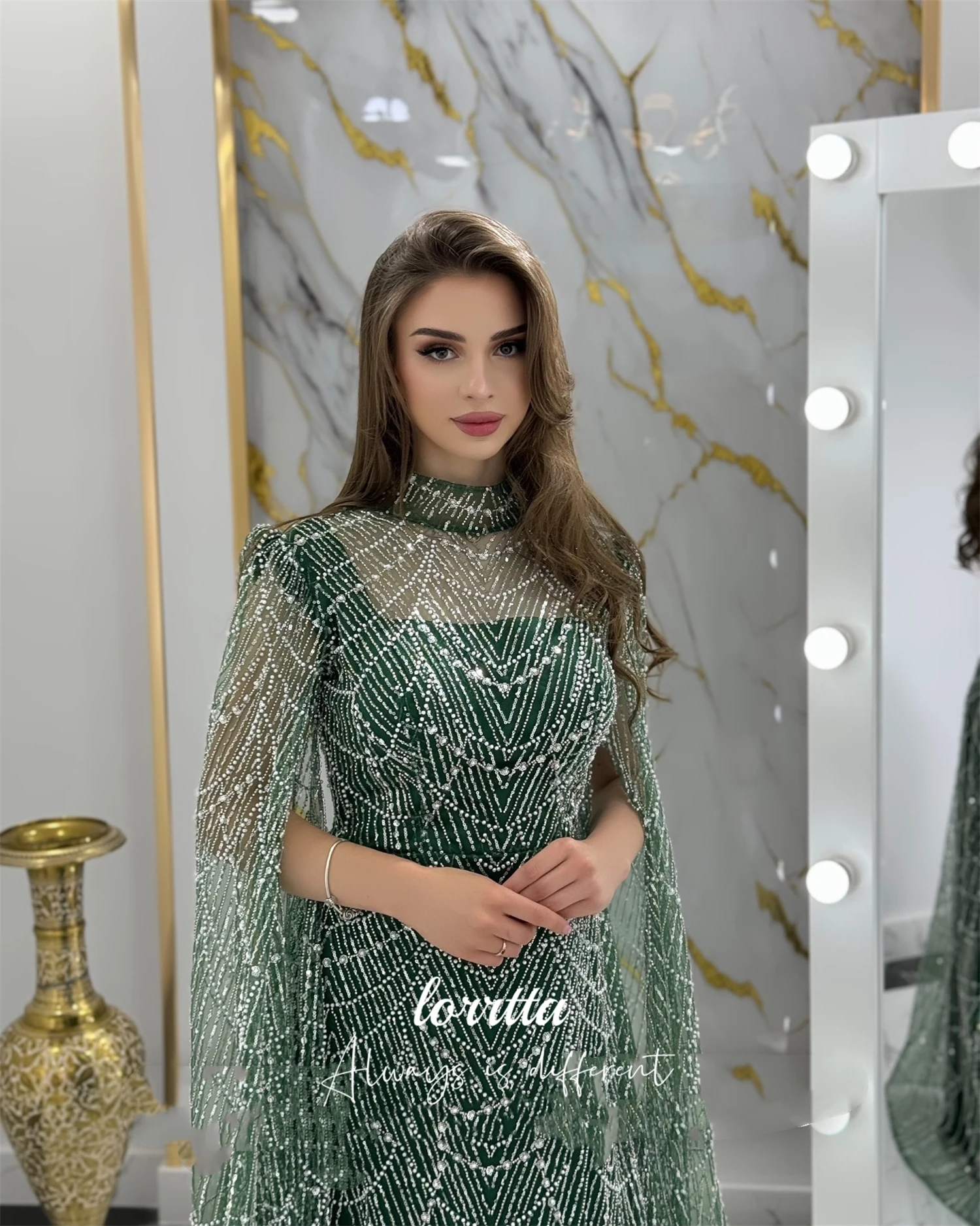 Loretta op maat gemaakte jurken Galajurk Damesavondjurk 2025, Luxe glitterdecoratie Kraalstof Elegante jassennaden Aire •