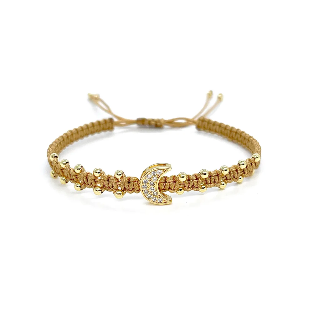 ZGMXR Rice bead bracelet Heart Moon Stars Adjustable Hand weaving Creativity Pattern Bohemia Fashion Simple Beaded bracelet