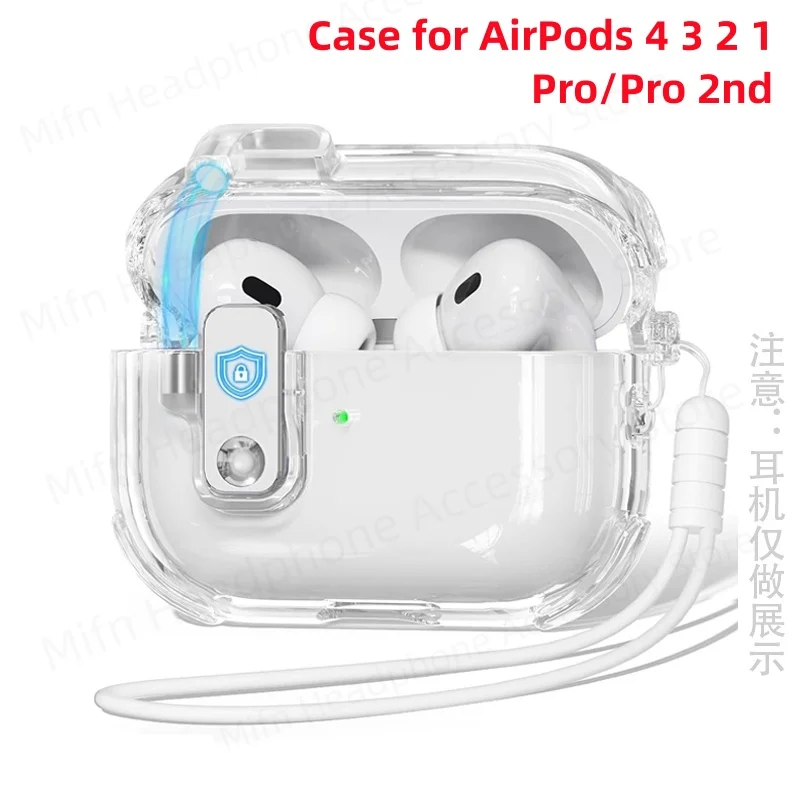 Abdeckung für Air Pods Pro 2. Stoßfeste Schutzhülle Automatische Pop-up-Hülle für Air Pods Sicherheitsverriegelungsdesign für Airpod 4-Hülle