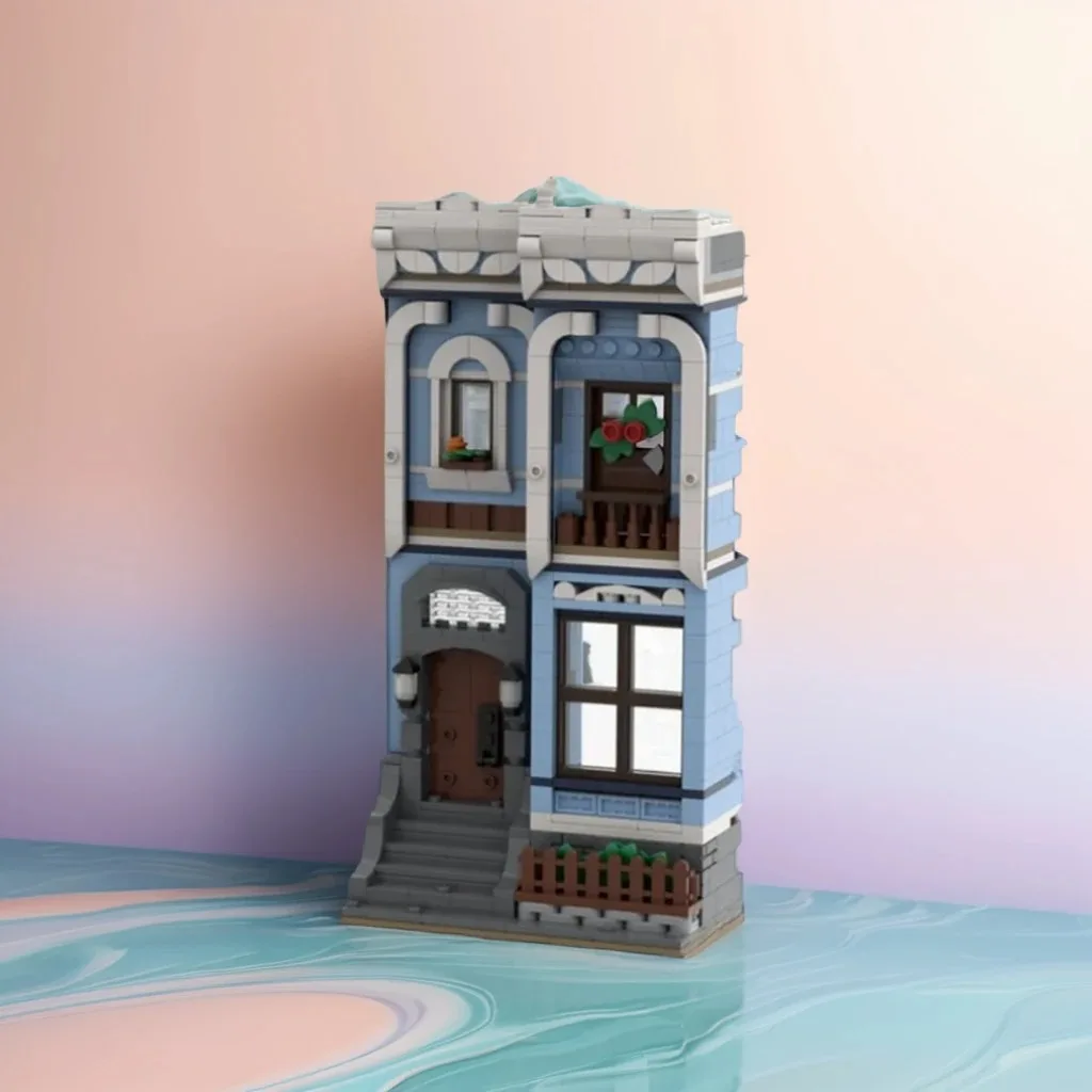 

564PCS 10293 Blue Townhouse Facade Alternate Build MOC Urban Building Model Education Building Blocks Gift