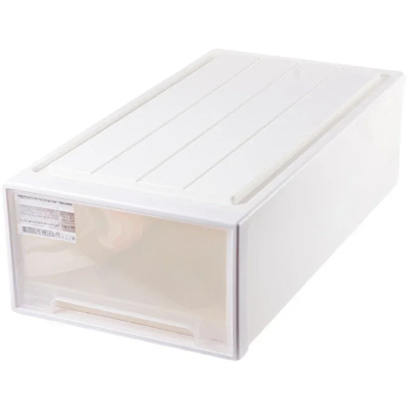 Extended flat drawer storage box, bed bottom storage box, clothing finishing box, shoe box can be stacked