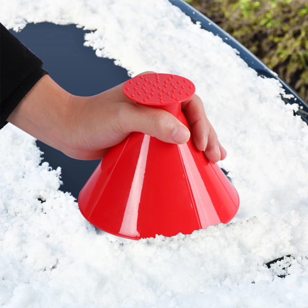 1Piece Cleaning Tool Windshield Snow Remove Shovel Black Red Blue Green Auto Ice Scrape Funnel Winter Windows Glass Clean Tool