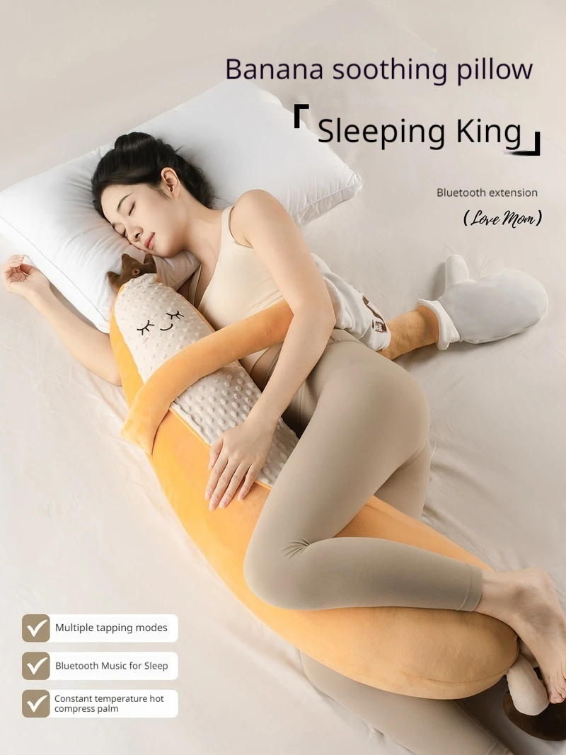 Banana Plush Sleep Pillow Bluetooth Music Heated Long Body Pillow For Adult Pregnant Women Sleeping Support