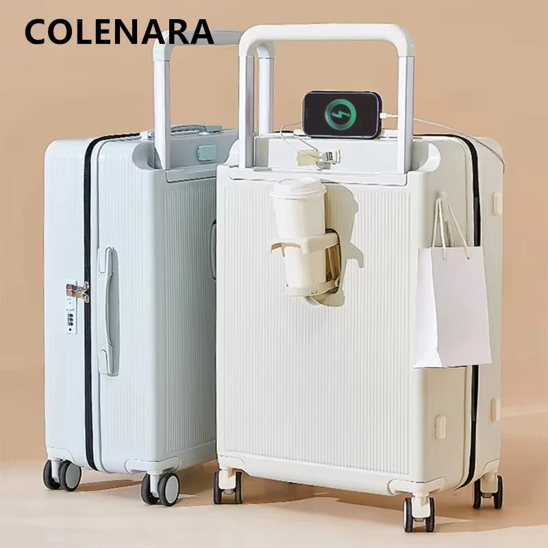 COLENARA Suitcase USB Charging Boarding Box Thickened Trolley Case 20