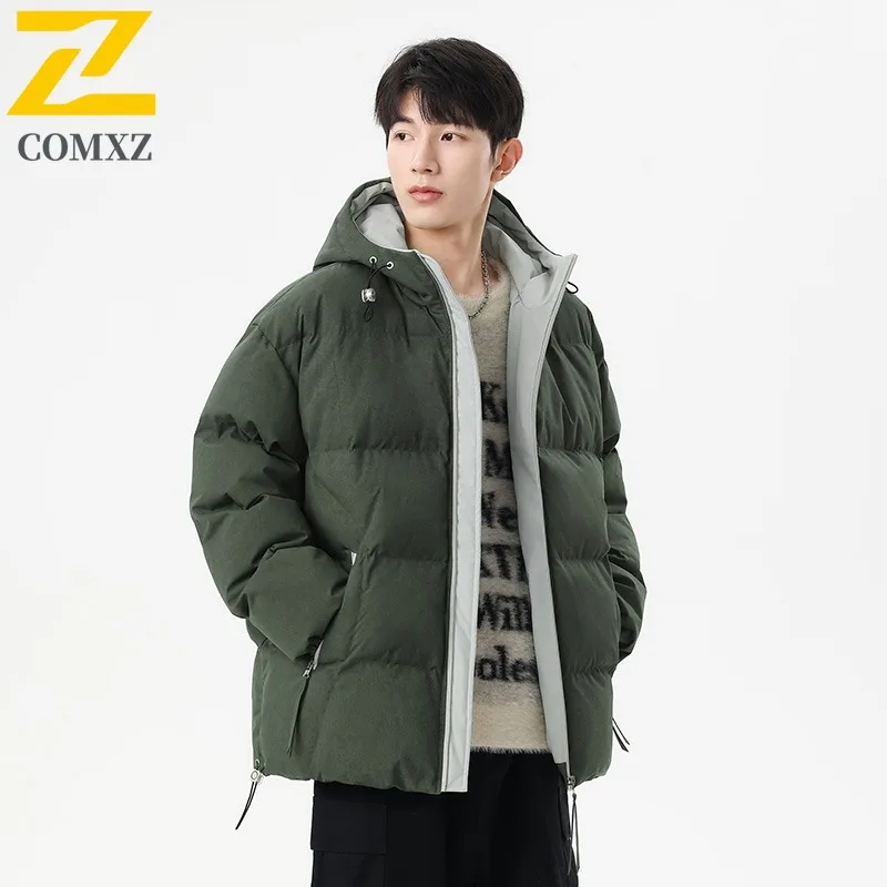 COMXZ-abrigo de algodón para hombre, chaqueta térmica de invierno a prueba de viento con relleno de algodón, holgada, forro polar, gruesa, versátil, tendencia, para exteriores