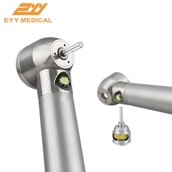 EYY Dental LED Light High Speed Handpiece 2/4 Holes Push Button 3 Water Spray High Rotation Pens With Rotor Dentist Air Turbine