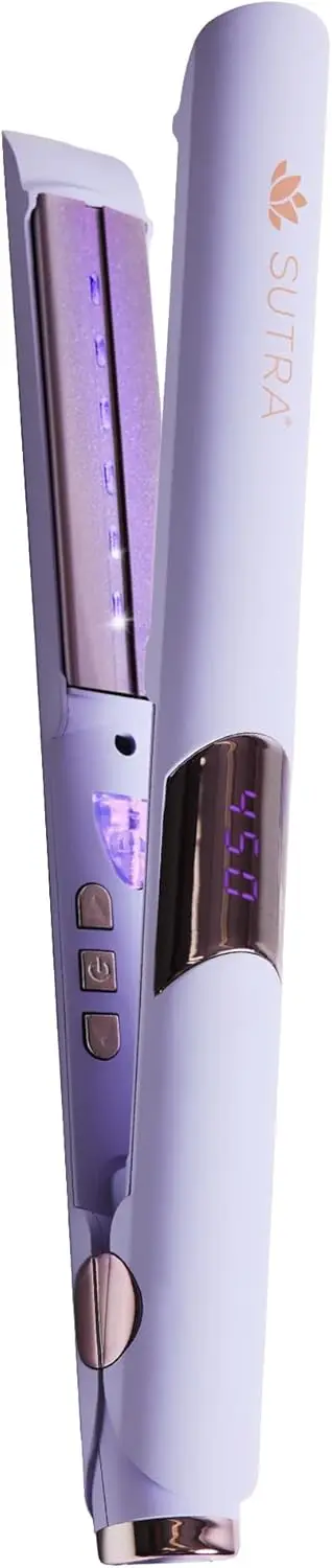 

Ultra Violet Flat Iron: 1" Infrared & Blue Light Ceramic with Ionic Tech, Digital Temp to 450°F, Floating Plates, Dual Voltage