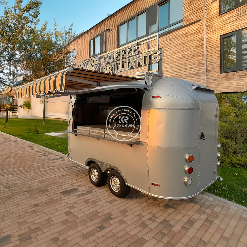 عربة الآيس كريم المتنقلة هوت دوج عربة الوجبات السريعة مقطورة تقديم الطعام مقطورة امتياز شاحنة طعام متنقلة مع مطبخ كامل #2