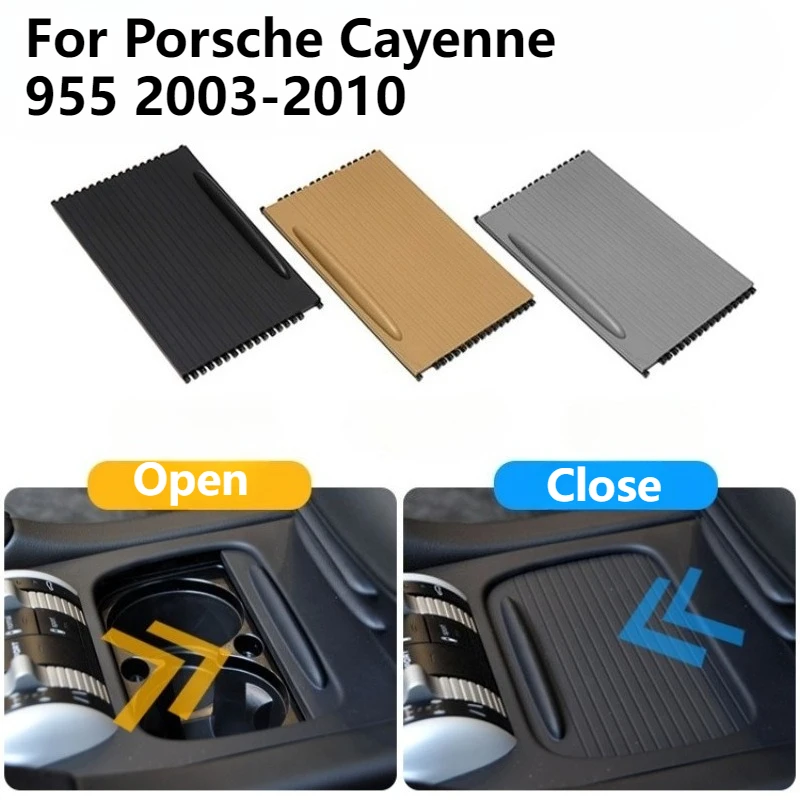 7L5862531 For Porsche Cayenne 955 2003-2010 Car Front Center Console Sliding Shutters Drink Cup Holder Roller Blind Cover