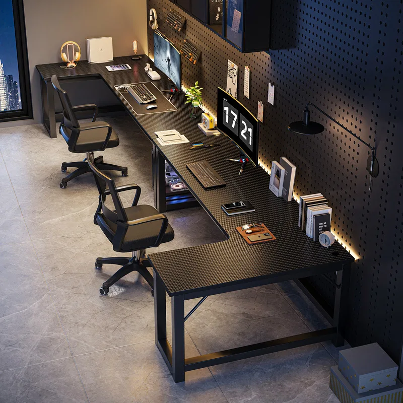 Gaming table Home desk Side by side L-shaped desk Worktable corner Table corner
