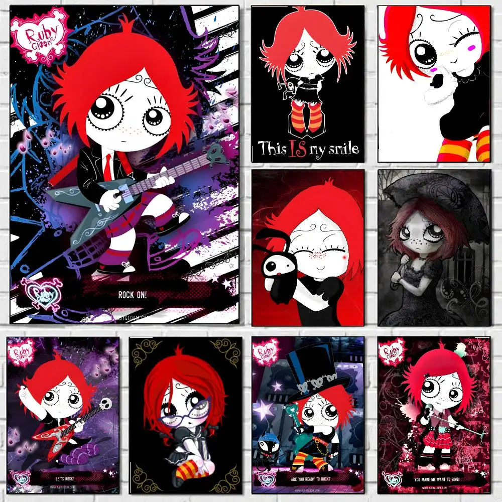 R-Ruby Gloom Poster HD Art Sticky Wall Waterproof Home Bedroom Bar Aesthetic Decoration Perfect Room Decor