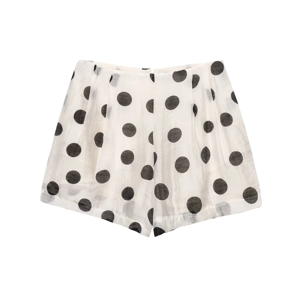 Gola redonda sem mangas bolinhas pendurado pescoço topo verão novas roupas femininas plissado decorativo bolinhas shorts casuais
