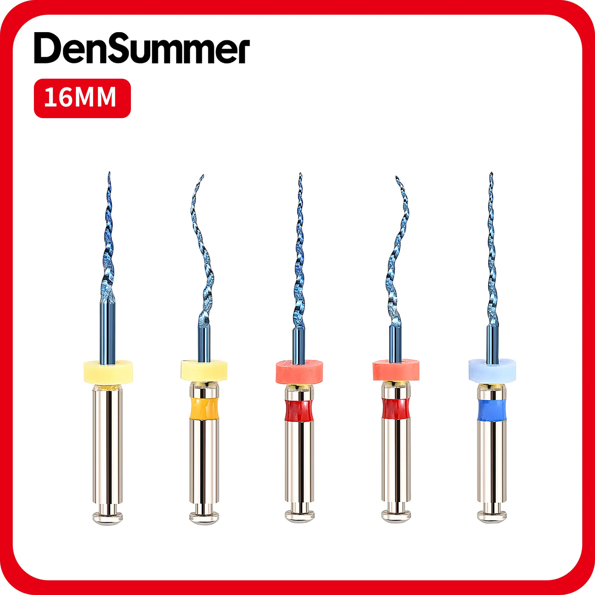 DenSummer Fils endodontiques pédiatriques 5 pièces/boîte 16 mm, activés par la chaleur, en NiTi, pour le traitement des canaux radiculaires chez l'enfant