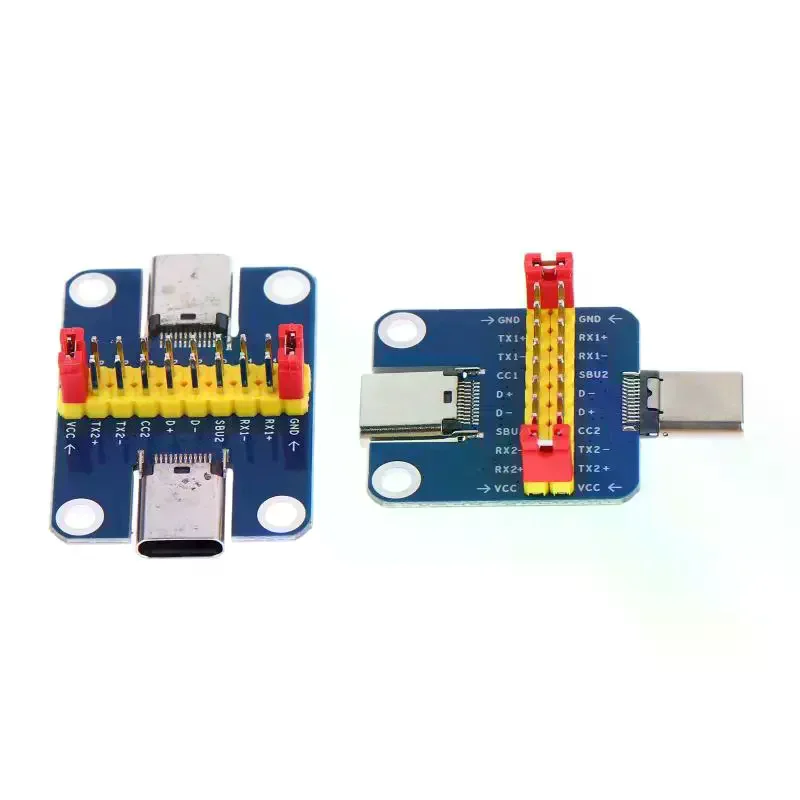 Male To Female USB 3.1 Test PCB Board Adapter Type C 2.54mm Connector Socket For Data Line Wire Cable Transfer Type-C