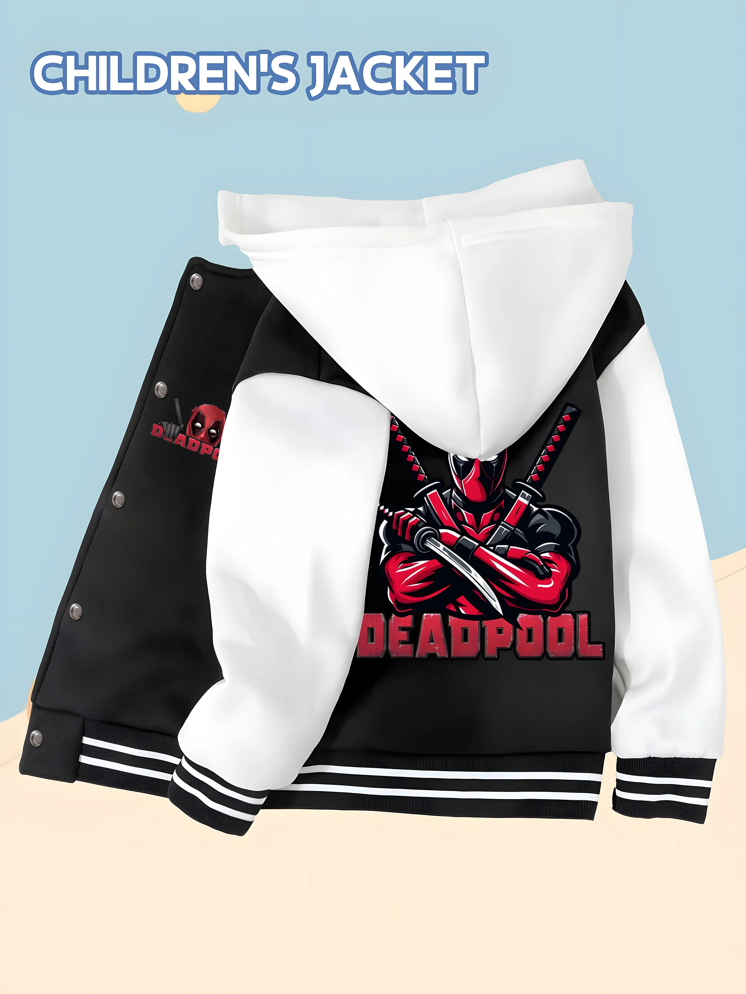 miniso-marvel-boys-baseball-jacket-avengers-assemble-classic-black-and-white-soft-fabric-warm-and-comfortable-skin-friendl