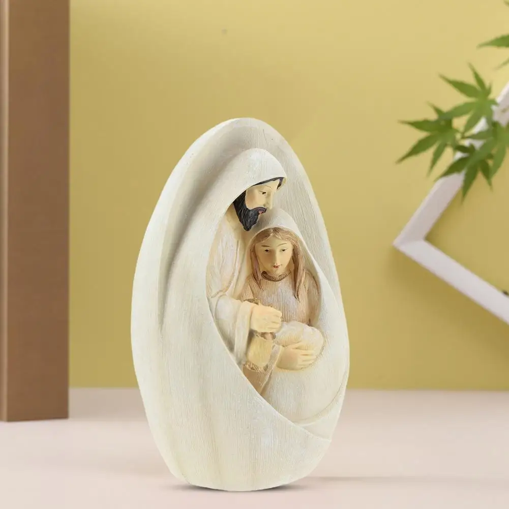 Nativity Figurine Holy Family Resin Advent Joseph Virgin Mary Birth Of Jesus Sculpture Nativity Scene Decor Desktop Decoration