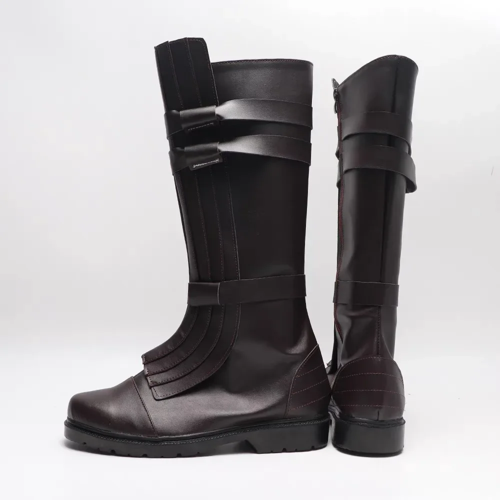 Anakin skywalker cosplay sapatos adultos homens halloween cosplay prop anakin skwalker botas feitas sob encomenda