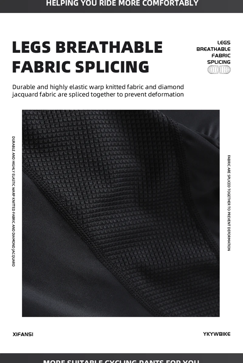 YKYW Männer 3/4 Radfahren Trägerhose 4-farbige Fahrradstrumpfhose Hosen Outdoor MTB Bike Shorts 7 Stunden Fahrt Gepolsterte elastische Schnittstelle – Detail 5