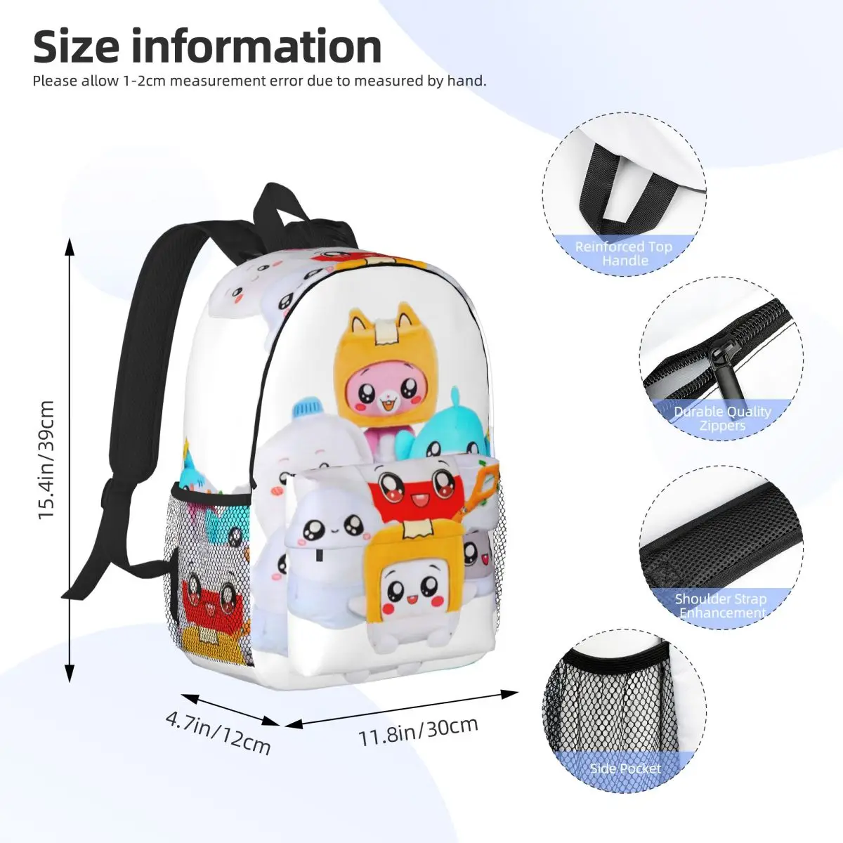 Rocky Lankybox Lanky Box Backpacks Teenager Bookbag Cartoon Students School Bags Travel Rucksack Shoulder Bag Large Capacity