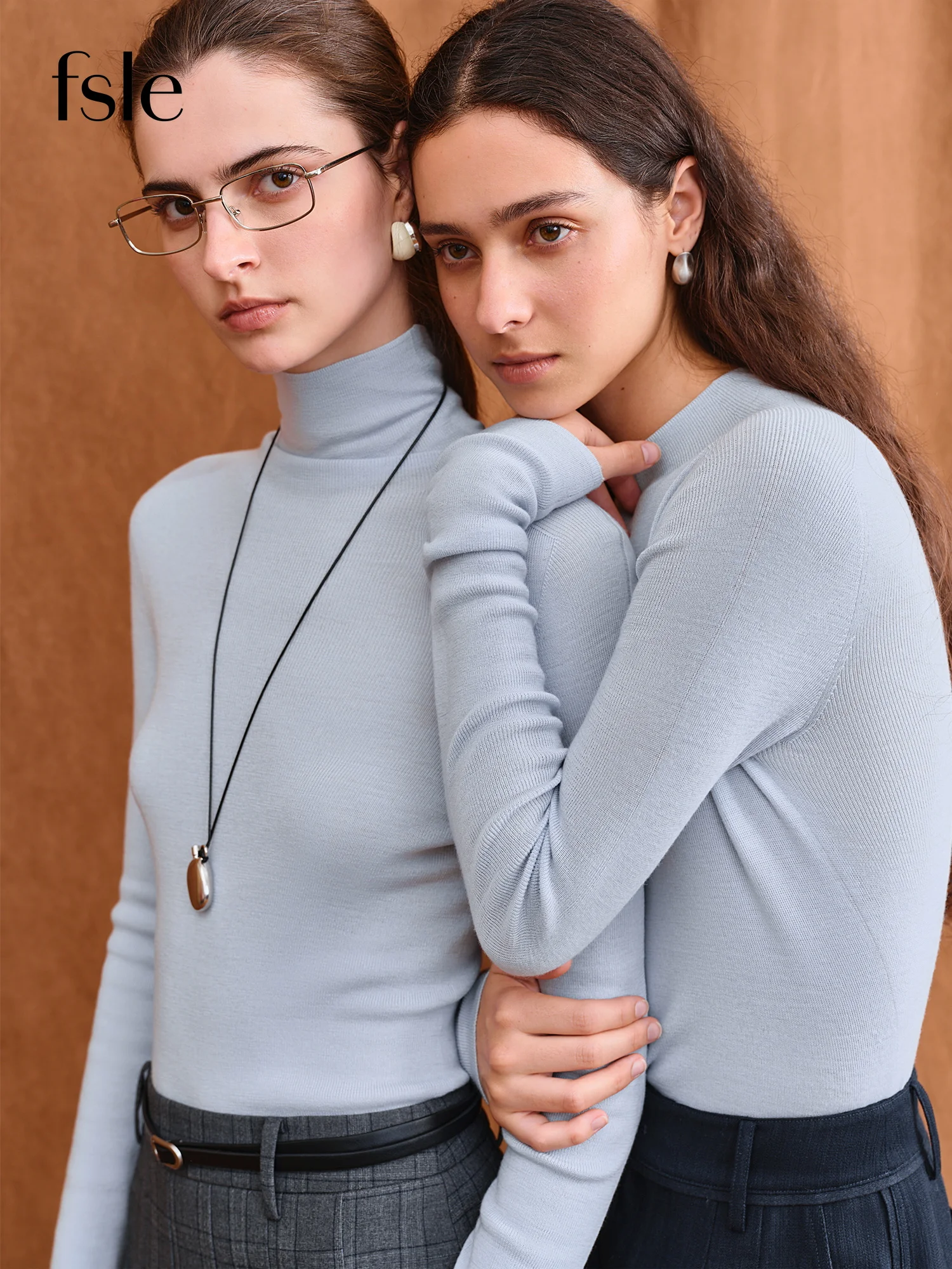 Premium German Biella Wool Women's Thermal Mock Neck Shirt