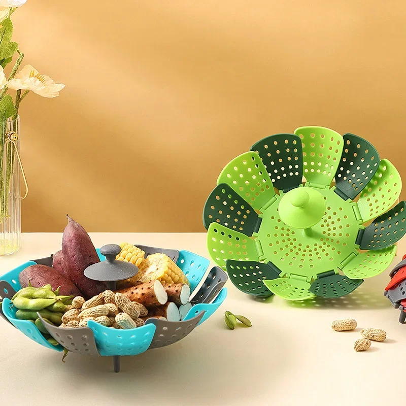 

Folding Food Steamer Vegetable and Fruit Food Basket Steamer Rack Cooking Utensils Steam Kitchen Accessories