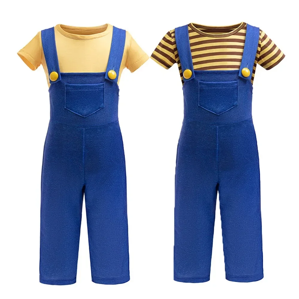 Anime Movie Little Yellow Man Cosplay Costume for Kids Outfit Disguise Halloween Carnival Party Performance Clothes Role Play