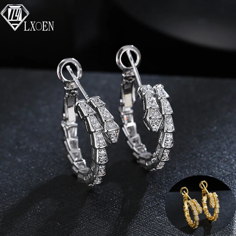 LXOEN High Quality Cubic Zirconia Women Hoop Earrings Stylish Girl Accessories Party Daily Wearable Fashion Jewelry