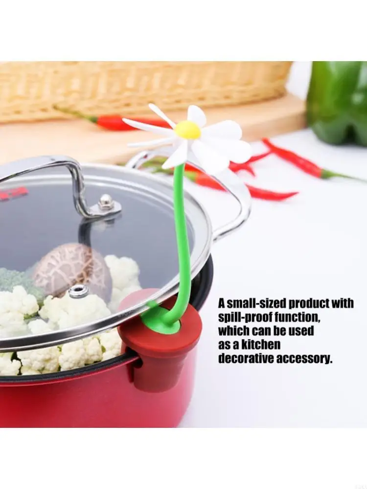 Universal Silicones Anti Spill Cover Lifter For Cooking Pot Heat Resistant Pattern Kitchen Utensils Accessory