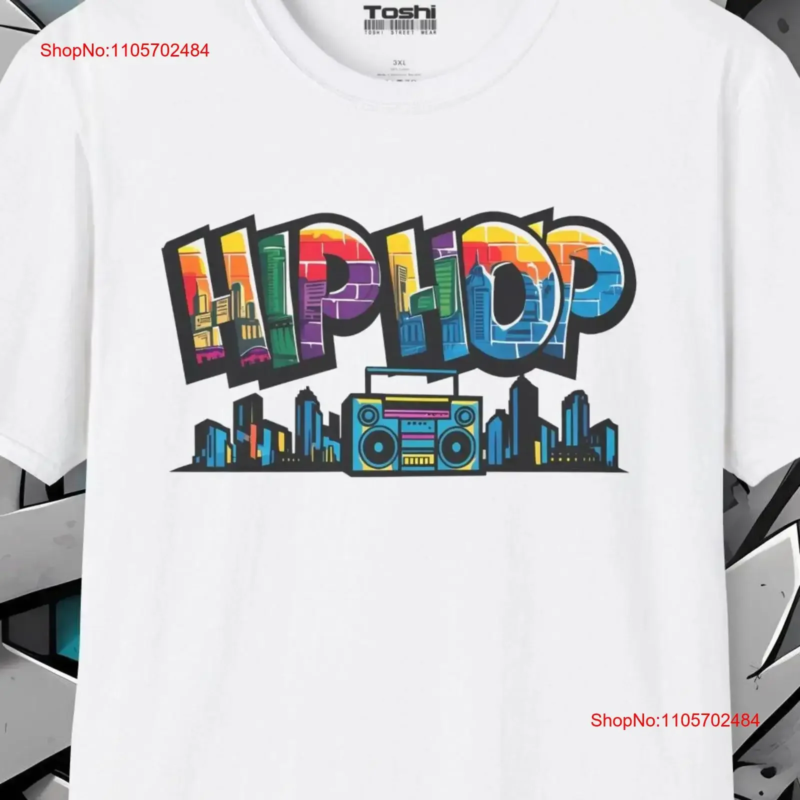 Hip Hop Street Art T Shirt Featuring Graffiti Style Boombox Old School Urban Vibes B Boy Breakdancing vintage Washed Stylish