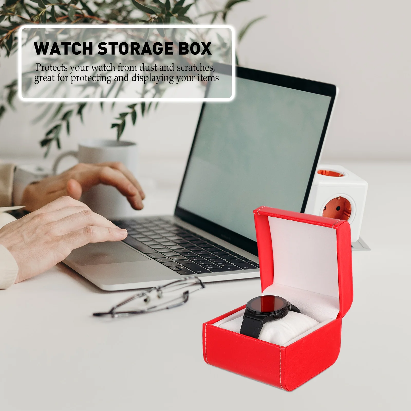 

Watch Box Storage Case Watches for Men Single Display Holder Hard Organizer Showcase Band