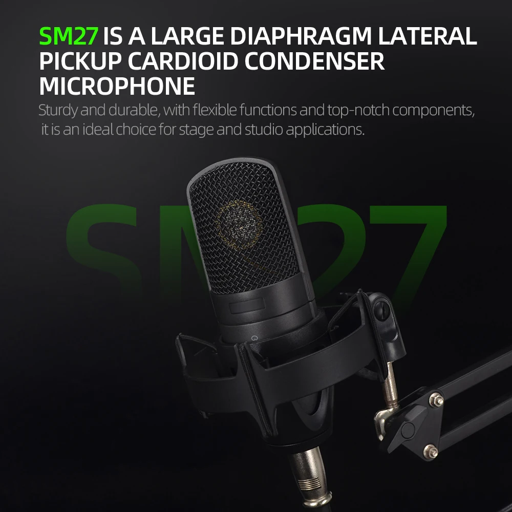 Free shipping SM27 Studio Microphone SM27 Large-Diaphragm Cardioid Condenser Microphone for Studio Recording