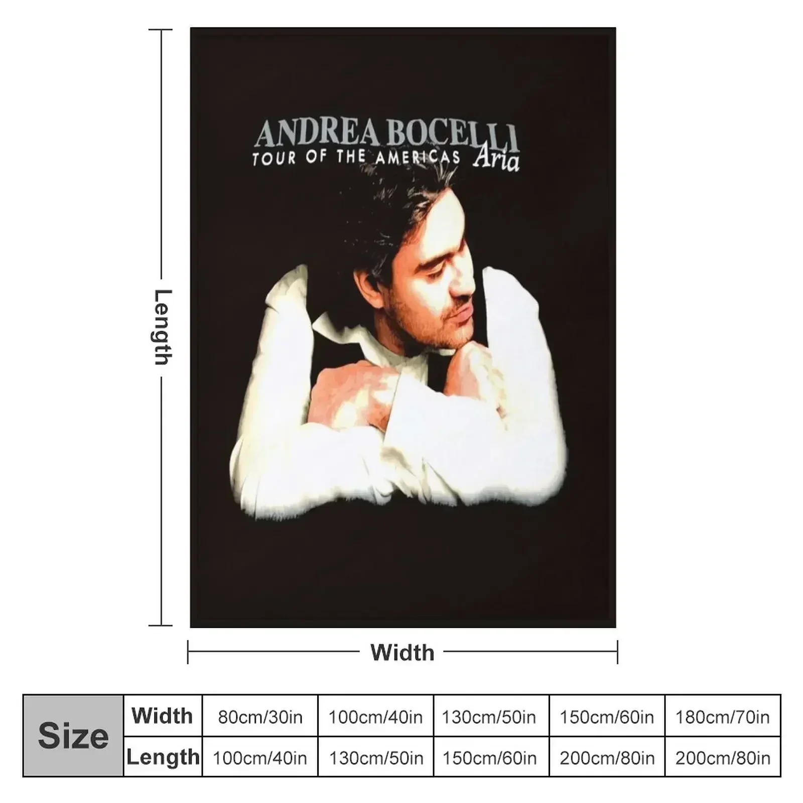 1998 Andrea Bocelli Vintage Aria The Opera Album Tour Throw Blanket Softest Sofa Luxury Brand Decorative Sofas Blankets