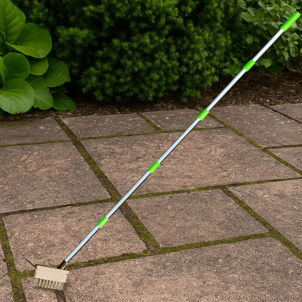 Long Steel Handle Manual Crack Weeder Pulling Hook Detachable Weed Removal Brush Stainless Steel Steel Wire Broom Head