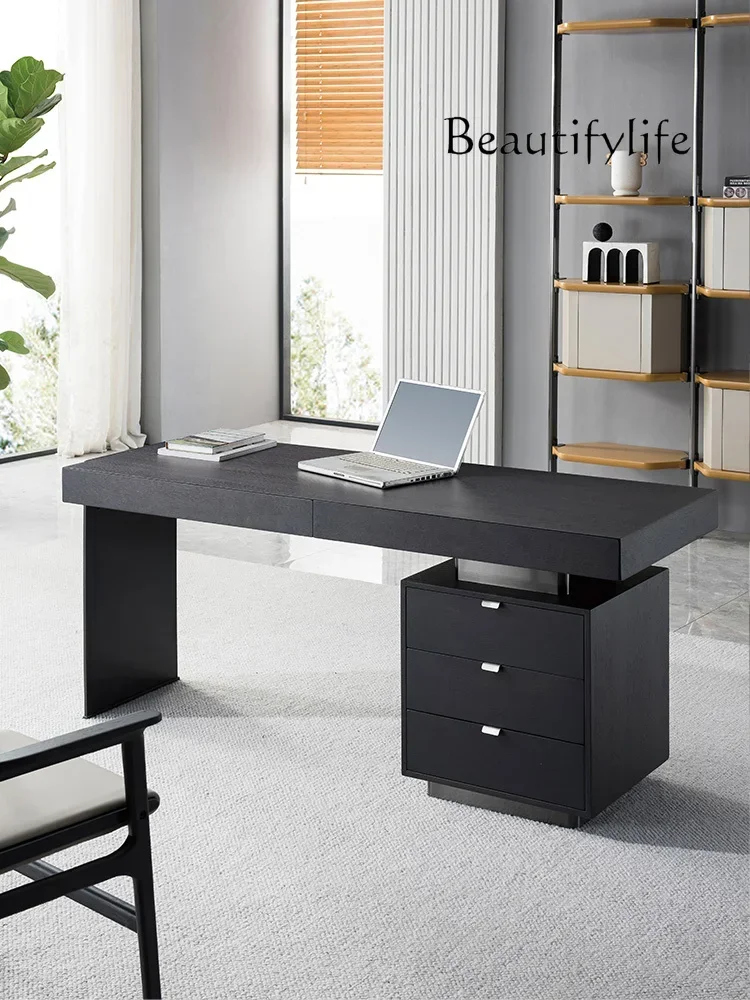 Italian minimalist study bookcase combination modern high-end simple office furniture computer desk locker new