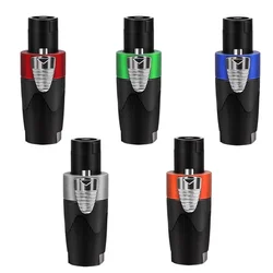 5pcs NL4FC Speakon Plug Connector 4Pin Audio XLR Connector with Ohm Head and Solder-Free Amplifier Terminal