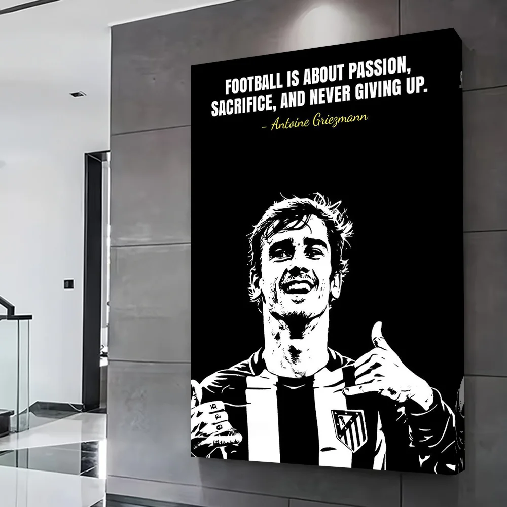 Antoine Griezmann Football Quote Poster Customizable Printed Canvas Painting Wall Art Gift for Aesthetic Decoration Wand Deko