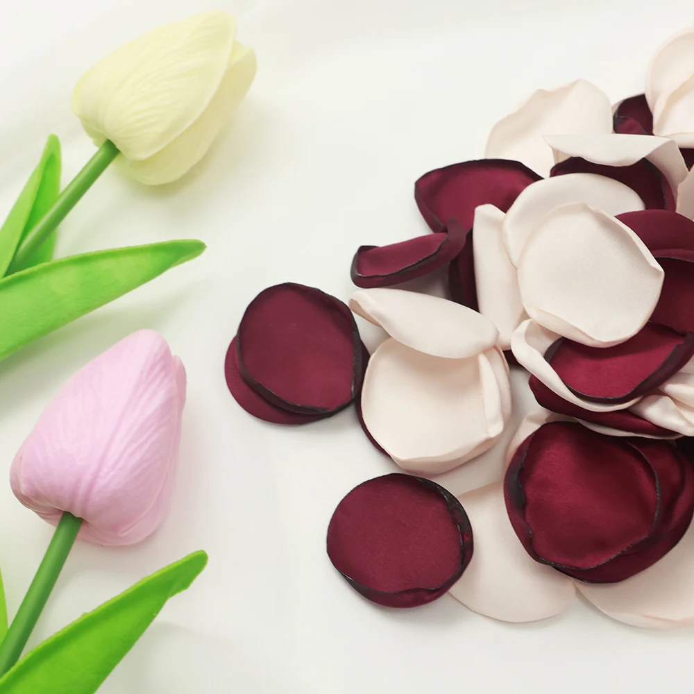 

Throw Petals Burgundy Valentine Party Wedding Artificial Flowers Anniversary Proposal Room Decoration Mixed Color