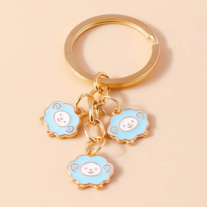 Aihua Niedlicher Emaille-Schaf-Schlüsselanhänger, Tier, Schaf, Ziege, Schlüsselanhänger, Anhänger für Autoschlüsselhalter, Frauen, Mädchen, Handtasche, Dekor, DIY-Schmuck – Detail 6