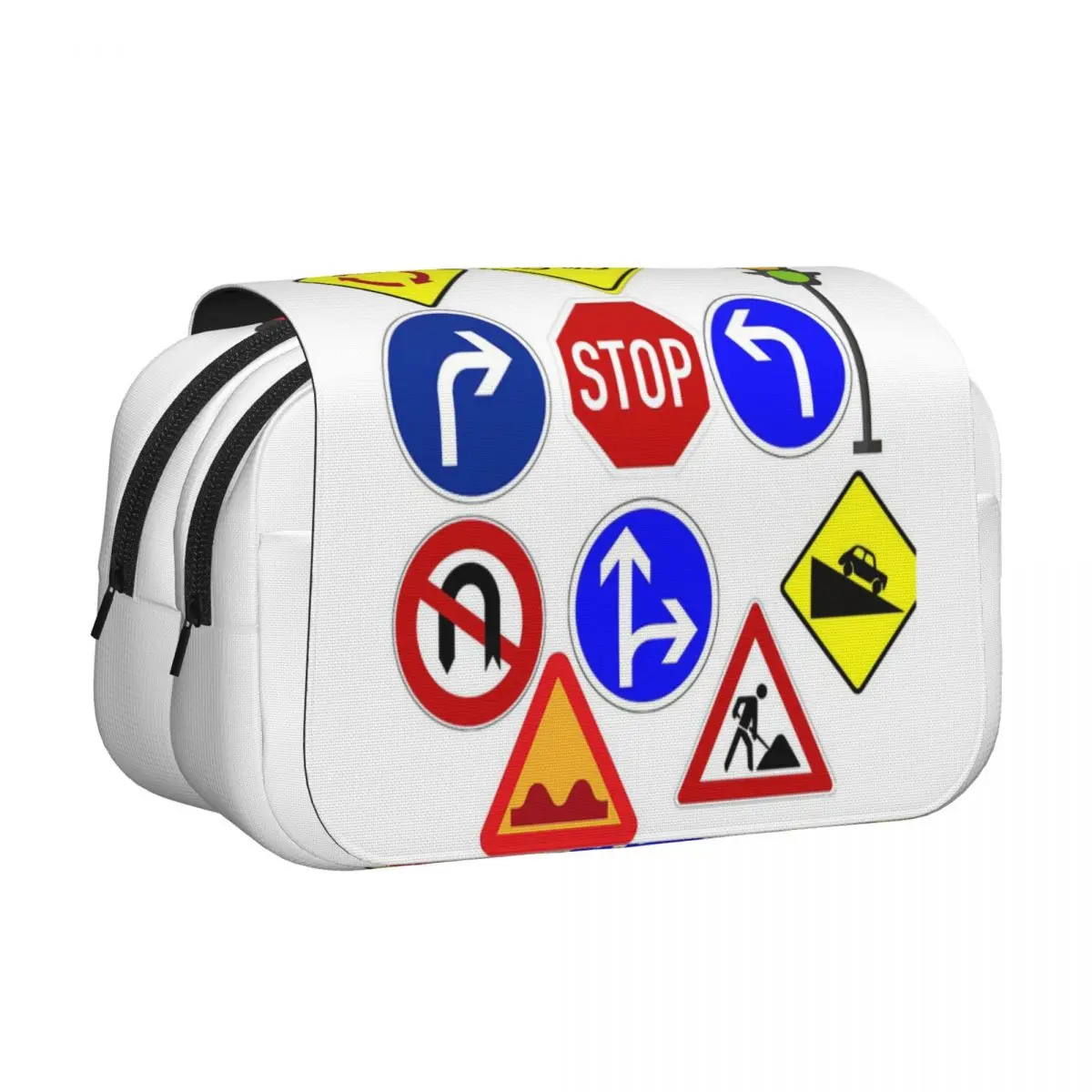 Traffic Signs 1 Pencil Cases Pencil Pouch Hard Shell Leather Large Capacity Pen Box Pencil Bag for Studen School