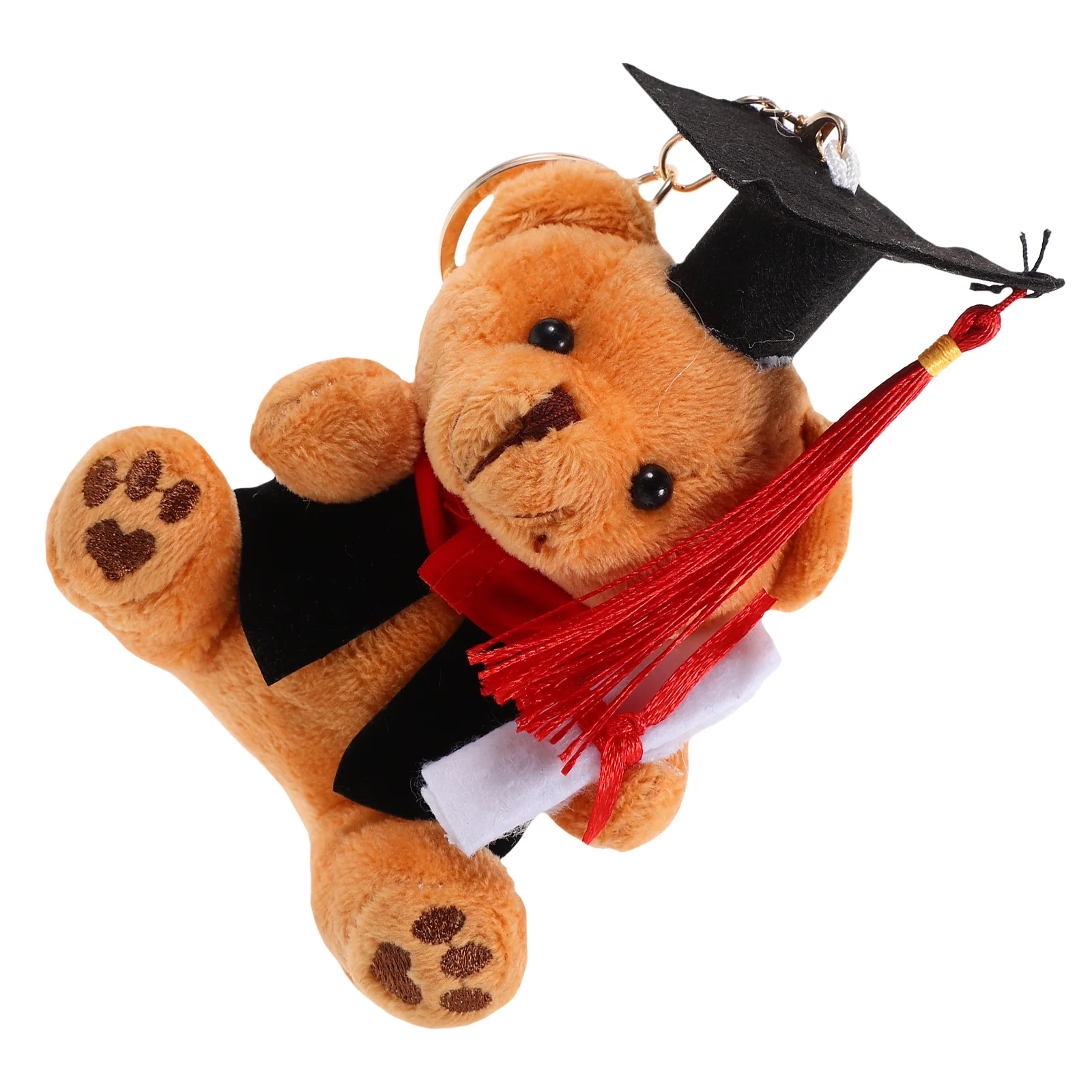 Graduation Bear Keychain Lovely Plush The Gift Filling Stuffed Pendant Pp Cotton Ring Holder Rings