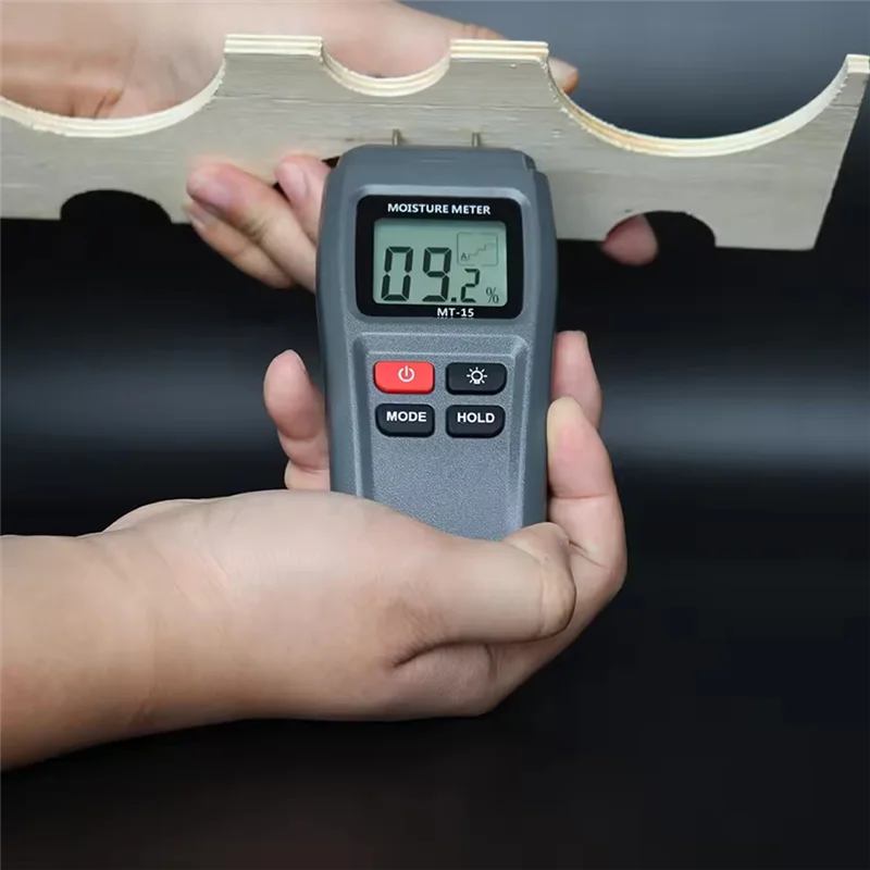 ABKP-MT-15 Misuratore di umidità digitale per legno Tester di umidità Igrometro Rilevatore di umidità per legname Albero grigio