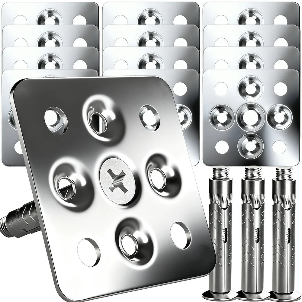 

Stainless Steel Tile Hangers White Wall Mounted Fix Handware Anti-drop Point Hangers Expansion Screws Use with Marble Glue