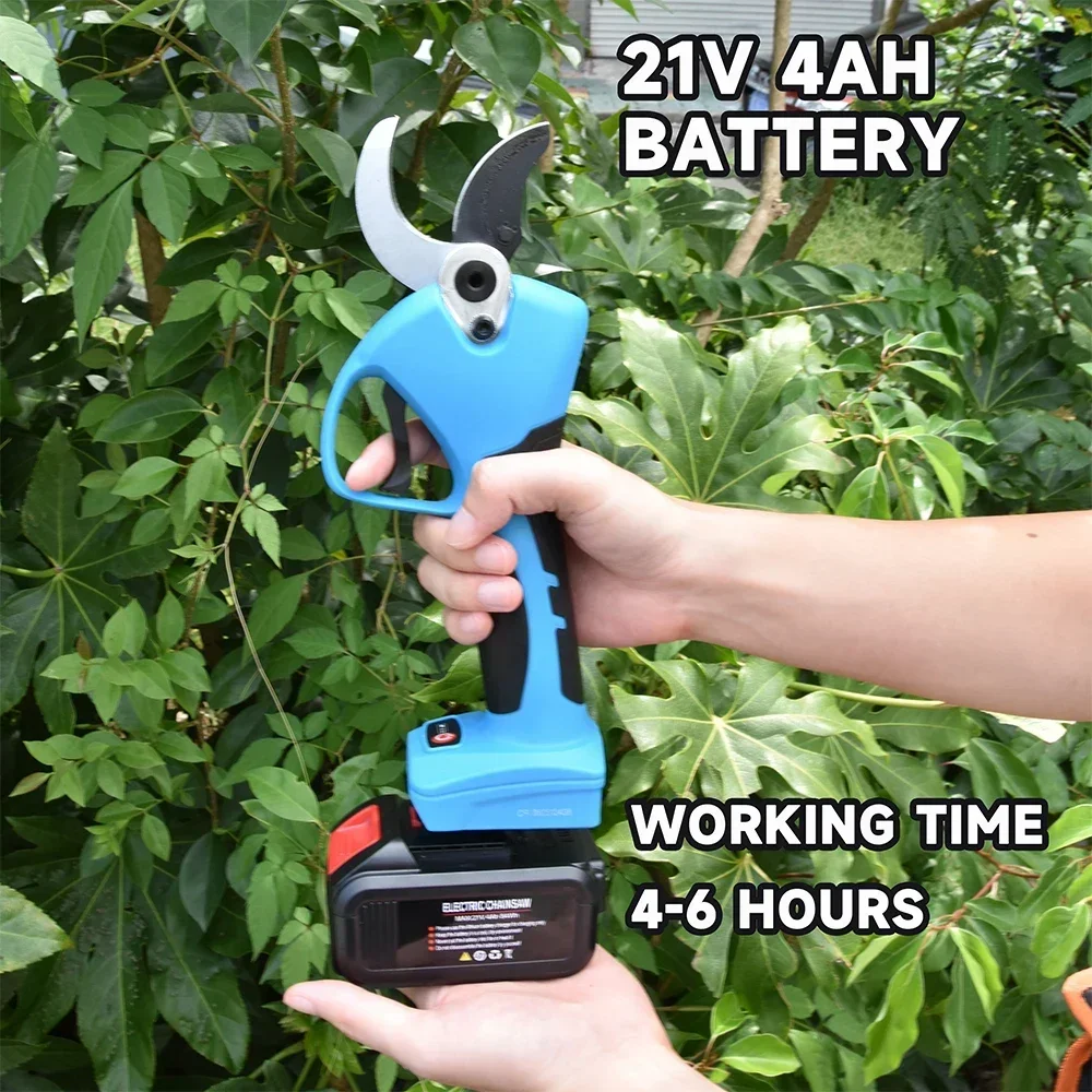 21V 4AH 40mm Cordless Battery Progressive Pruning Shear Efficient scissors Bonsai Electric Tree Branches LIDACA-8605L