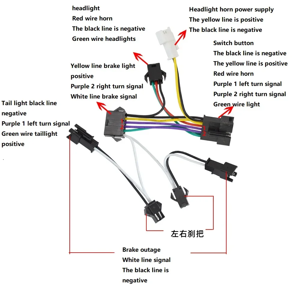 24-48V Light Package Electric Bicycle Light Kit Night Riding Safety Brake Light Functionality Flexible Compatibility For E-bikes