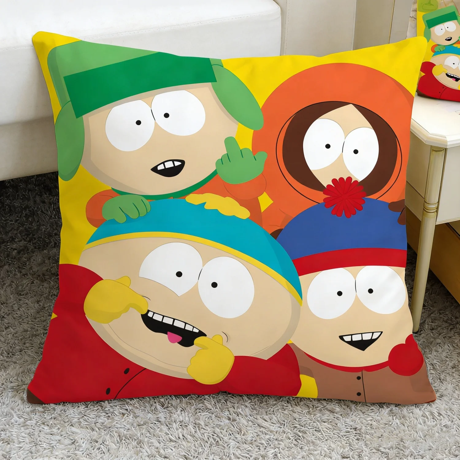 S-South Park Theme Double Sided Print Pillow Cover for Various Home Decor Polyester Fabric Soft Skin Friendly Comfortable Design