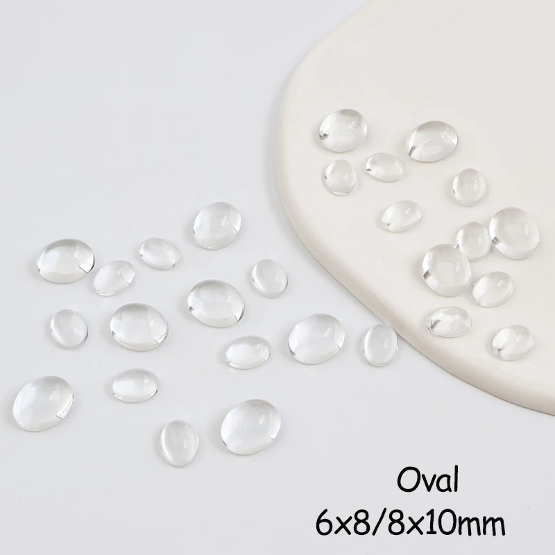 New Transparent Flat Back Smooth Crystal Glass Nail Art Rhinestone 3D Suitable For DIY Manicure Diamond 30/100Pcs